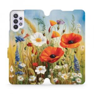 Etui z klapką do Galaxy A32 5G, Mobiwear Book, łąkowe kwiaty