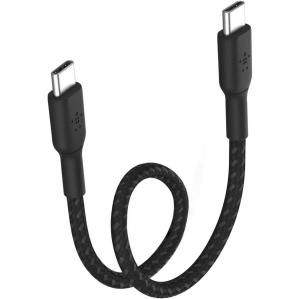 OUTLET: Kabel Belkin Boost Charge Braided USB-C do USB-C 15cm do Android Auto / Apple CarPlay, czarny