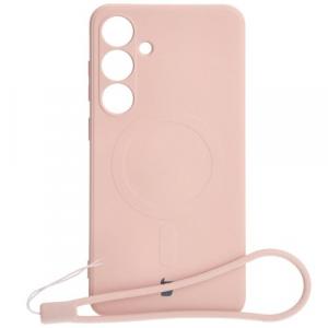 Etui Bizon Case Silicone Magnetic Sq do Galaxy S24 Plus, jasnoróżowe