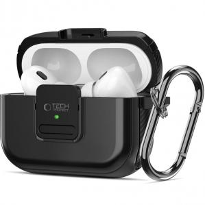 Etui Tech-Protect Defender Hook do Apple AirPods Pro 1 / 2 do MagSafe, czarne