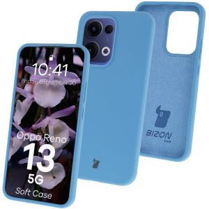 Silikonowe etui Bizon Soft Case do Oppo Reno13, niebieskie