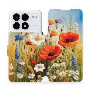 Etui z klapką do Xiaomi Poco F6 Pro, Mobiwear Book, łąkowe kwiaty