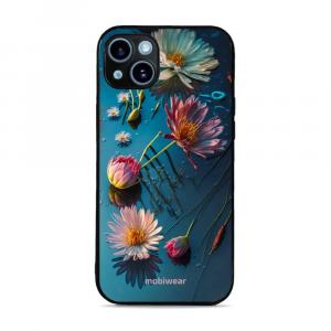 Etui ochronne do iPhone 14 Plus, Mobiwear Glossy Case, niebiesko-kwieciste