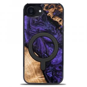 Drewniane etui do iPhone 16e, Bewood Unique Violet do MagSafe