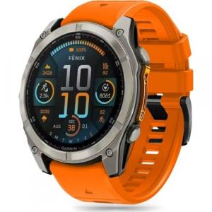 Pasek Tech-Protect Silicone Line, QuickFit 22mm do Garmin Fenix 8 (47 mm) / E / 7 Pro / 7 / 6 Pro / 6, pomarańczowy