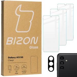 Szkło hartowane Bizon Glass Clear - 3 szt. + obiektyw, Galaxy A13 5G