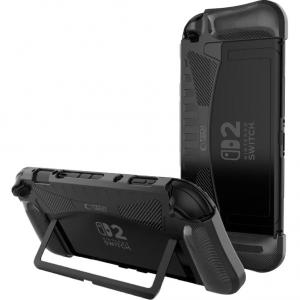 Etui Tech-Protect TpuCarbon do Nintendo Switch 2, czarne