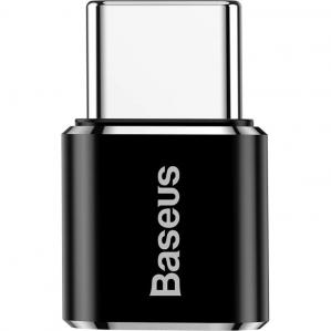 Adapter / przejściówka z Micro-USB (żeński) na USB-C (męski), Baseus Mini, czarny
