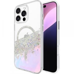 Etui Case-Mate Karat Holographic Soap Bubble MagSafe do iPhone 16 Pro Max, przeroczyste, opalizujące z srebrnymi dodatkami