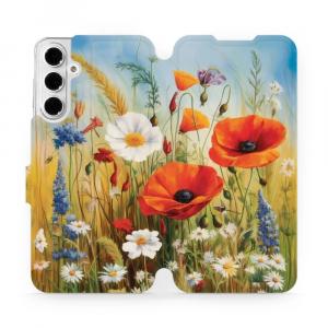 Etui z klapką do Galaxy A16 5G, Mobiwear Book, łąkowe kwiaty