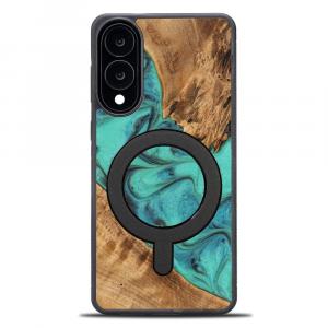 Drewniane etui do Galaxy S25 Edge, Bewood Unique Turquoise do MagSafe