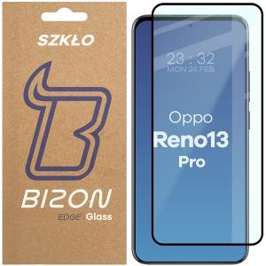 Szkło hartowane Bizon Glass Edge 3D do Oppo Reno13 Pro, czarna ramka