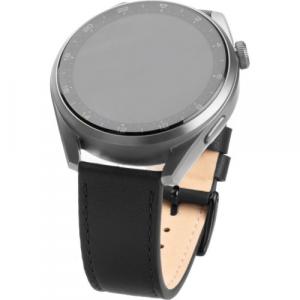 Skórzany pasek Fixed Leather Strap 22mm do Smartwatcha, czarny