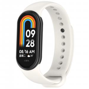 Silikonowy pasek Bizon Strap Watch Dots do Xiaomi Smart Band 10 / 9 / 9 NFC / 8, biały