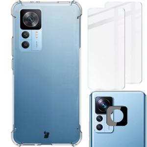 Etui + 2x szkło + obiektyw Bizon Case Clear Pack do Xiaomi 12T Pro, przezroczyste