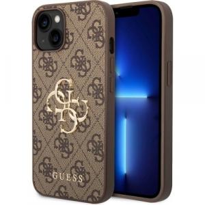 Etui Guess 4G Big Metal Logo do iPhone 14 Plus, brązowe