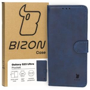 Etui z klapką Bizon Case Pocket do Galaxy S23 Ultra, granatowe