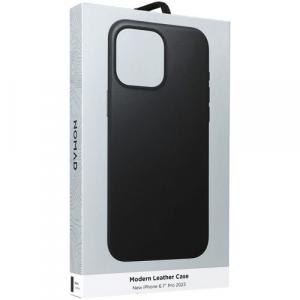 Skórzane etui Nomad Modern Leather MagSafe do iPhone 15 Pro Max, czarne