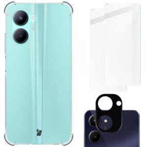 Etui + 2x szkło Bizon Case Clear Pack do Realme C33, przezroczyste