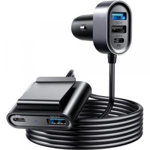 Ładowarka samochodowa 5w1 Joyroom JR-CL05 78W, 3x USB-A QC, 2x USB-C PD, 1,5m, czarna