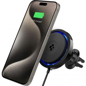 Uchwyt samochodowy Spigen OneTap Pro 3 CryoMax ITS12WC AirVent Clip Qi do MagSafe na kratkę nawiewu, czarny