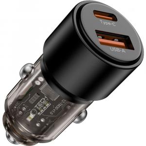 Ładowarka samochodowa Tech-Protect CC03, QC 3.0, PD 95W, 1x USB-A / 1x USB-C, czarna