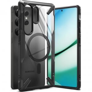 OUTLET: Etui Ringke Fusion X Magnetic do Galaxy S25 Ultra, przezroczyste z czarną ramką
