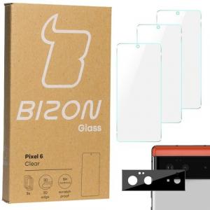 Szkło hartowane Bizon Glass Clear - 3 szt. + obiektyw, Google Pixel 6