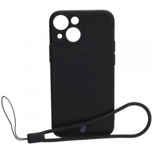 Etui Bizon Case Silicone MagSafe Sq do iPhone 13 Mini, czarne