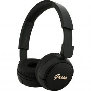Bezprzewodowe słuchawki nauszne Guess Metal Logo Script Logo Bluetooth 5.3, czarne