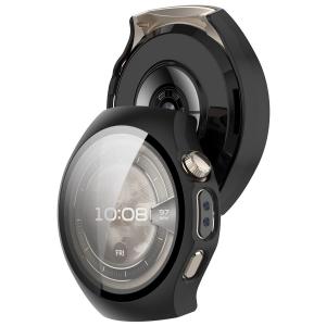 Etui ze szkłem do zegarka Bizon Case+Glass Watch do Huawei Watch 5 46 mm, czarne matowe