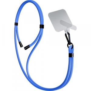 Smycz do telefonu 3mk EasyClip sznurek, niebieska z czarnymi dodatkami