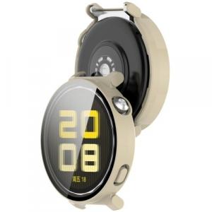 Etui ze szkłem do zegarka Bizon Case+Glass Watch do Huawei Watch GT 5 Pro 42 mm beżowe