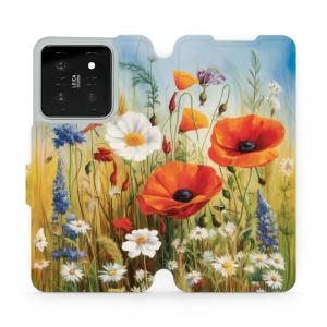Etui z klapką do Xiaomi 14, Mobiwear Book, łąkowe kwiaty