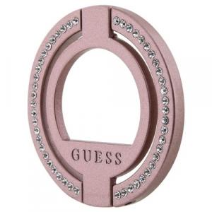 Uchwyt / pierścień do telefonu Guess MagSafe Ring stand Rhinestone, różowy