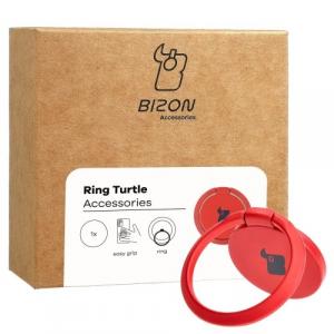 Uchwyt na palec Bizon Accessories Ring Turtle uniwersalny, czerwony