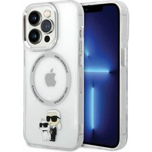 OUTLET: Etui Karl Lagerfeld Hard Case Transparent Iconic Karl & Choupette MagSafe do iPhone 13 Pro, przezroczyste