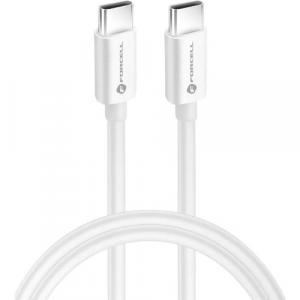Kabel Forcell C338 USB-C do USB-C, 60W, PD, QC4.0, 1,5 m, biały