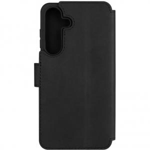 Etui zamykane z naturalnej skóry Fixed ProFit do Galaxy S25 Plus, czarne