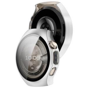 Etui ze szkłem do zegarka Bizon Case+Glass Watch do Huawei Watch 5 46 mm, satynowo srebrne