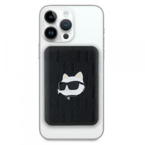 Powerbank indukcyjny Karl Lagerfeld MagSafe 5000 mAh, Choupette Head Pin 15W, czarny