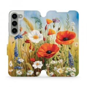 Etui z klapką do Galaxy S23, Mobiwear Book, łąkowe kwiaty