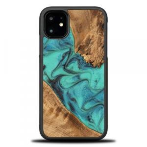 Drewniane etui Bewood iPhone 11, Turquoise MagSafe