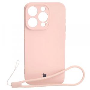 Etui Bizon Case Silicone do iPhone 15 Pro, jasnoróżowe