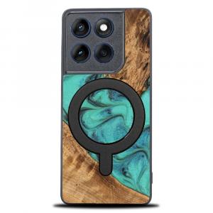 Drewniane etui do Motorola Edge 60 Pro, Bewood Unique Turquoise do MagSafe