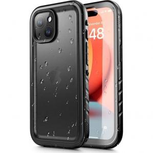 Etui z ochroną ekranu Tech-Protect Shellbox IP68 do iPhone 15, przydymione-czarne