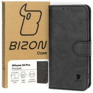 Etui z klapką Bizon Case Pocket do iPhone 14 Pro, czarne