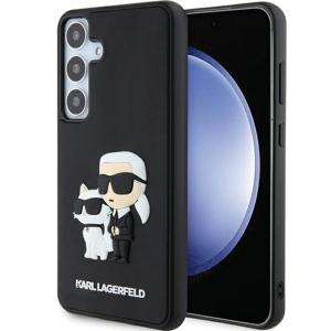 Etui Karl Lagerfeld Hardcase 3D Rubber Karl and Choupette do Galaxy S24, czarne