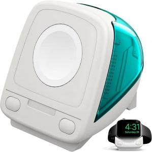 Stacja dokująca, podstawka, stojak Spigen Classic C1 Stand do ładowarki Apple Watch, turkusowa