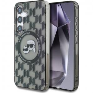 Etui Karl Lagerfeld Button K&Ch Heads on KL MagSafe do Galaxy S25, przydymione wzorzyste